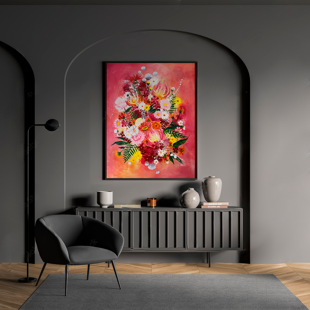 Akryylimaalaus Muistan Tänään Sinua, 80 cm x 100 cm