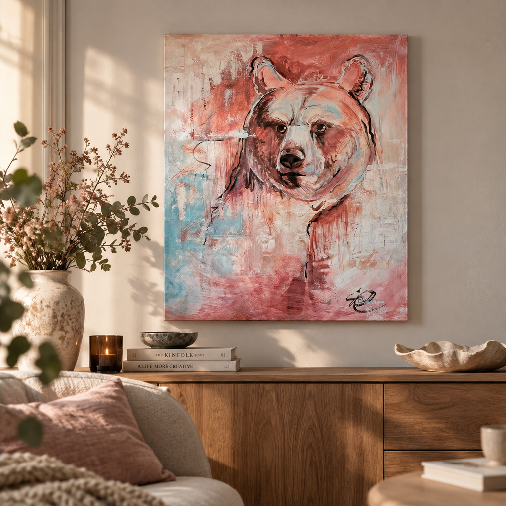 Akryylimaalaus Metsän Valtias, 120 cm x 150 cm