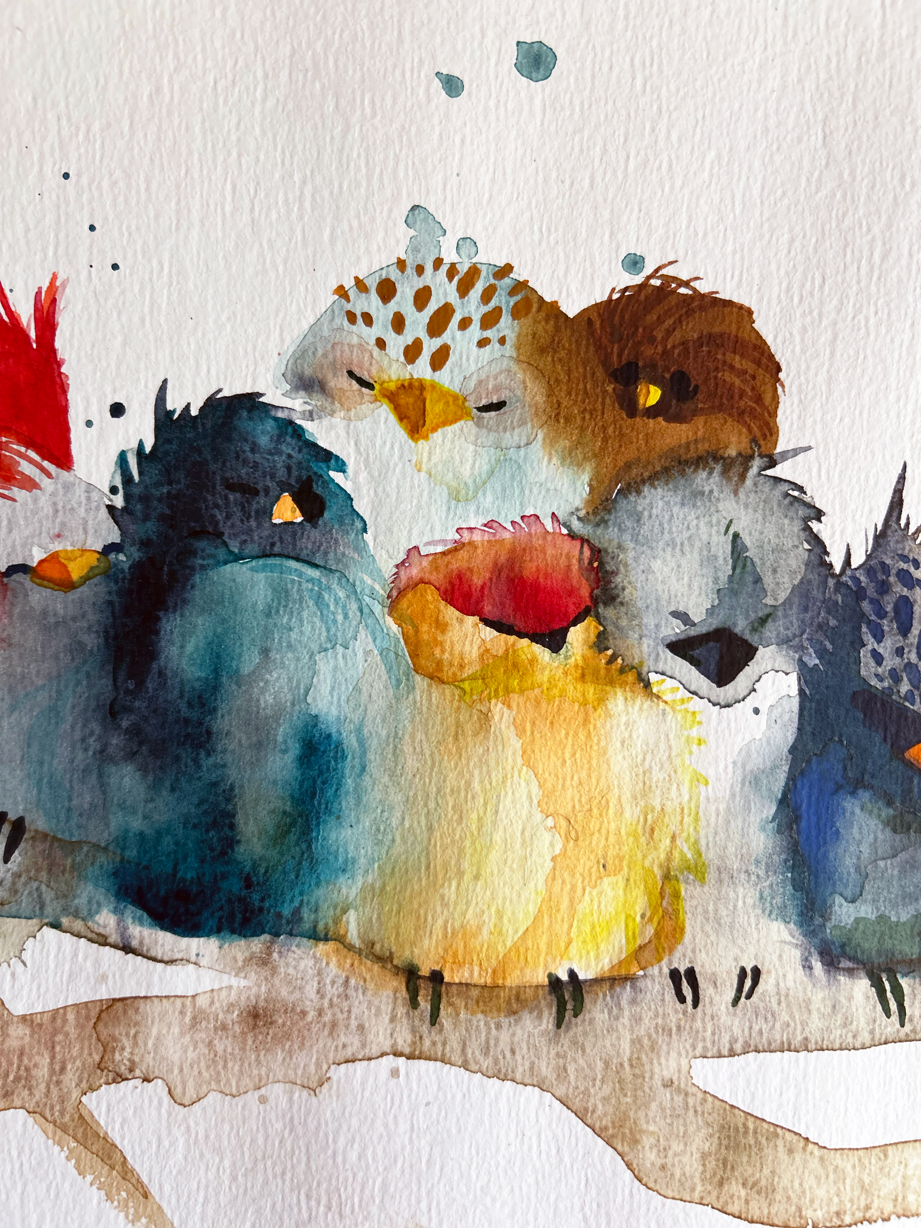 Taideteos Lintuperhe, 29 cm x 42 cm