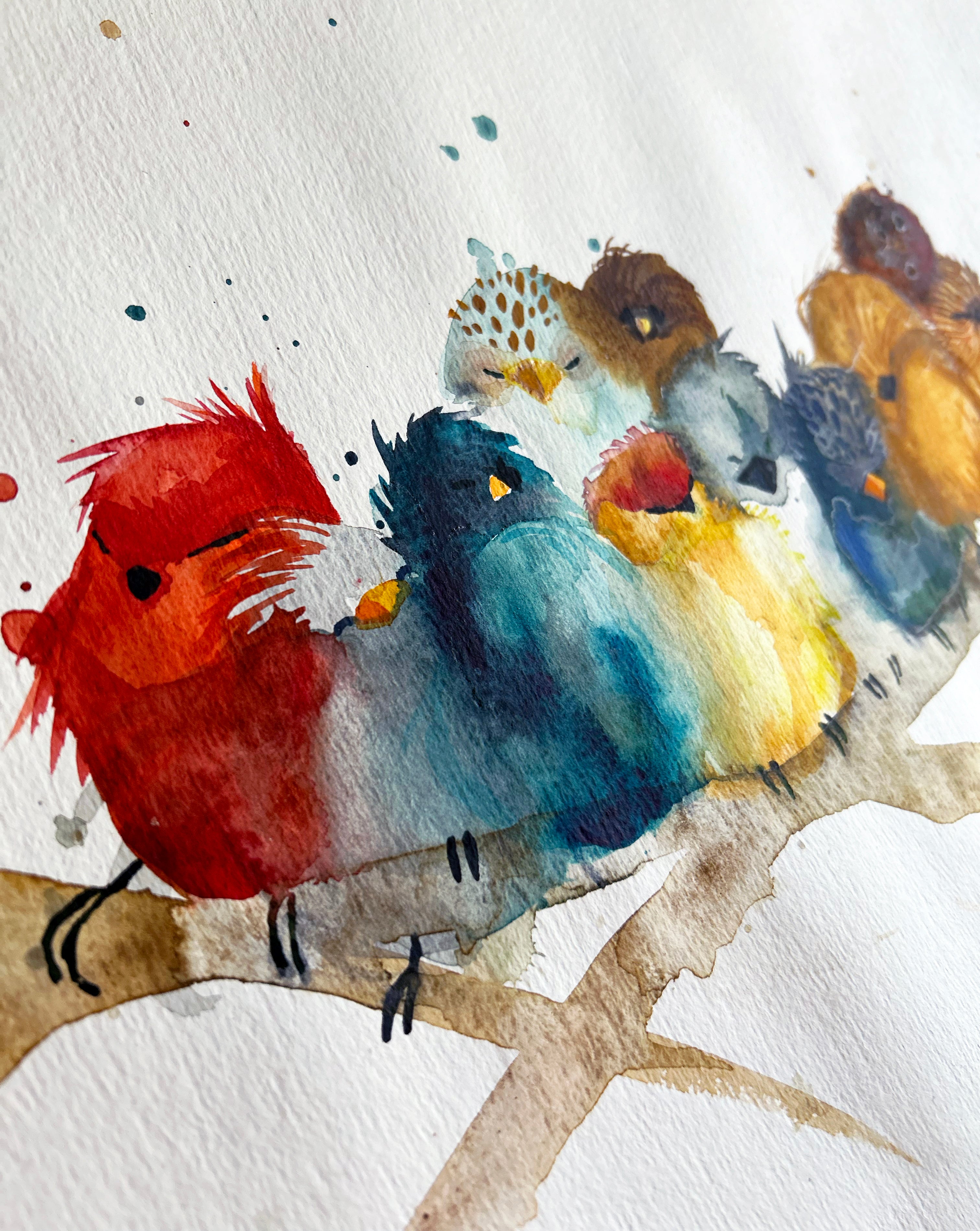Taideteos Lintuperhe, 29 cm x 42 cm