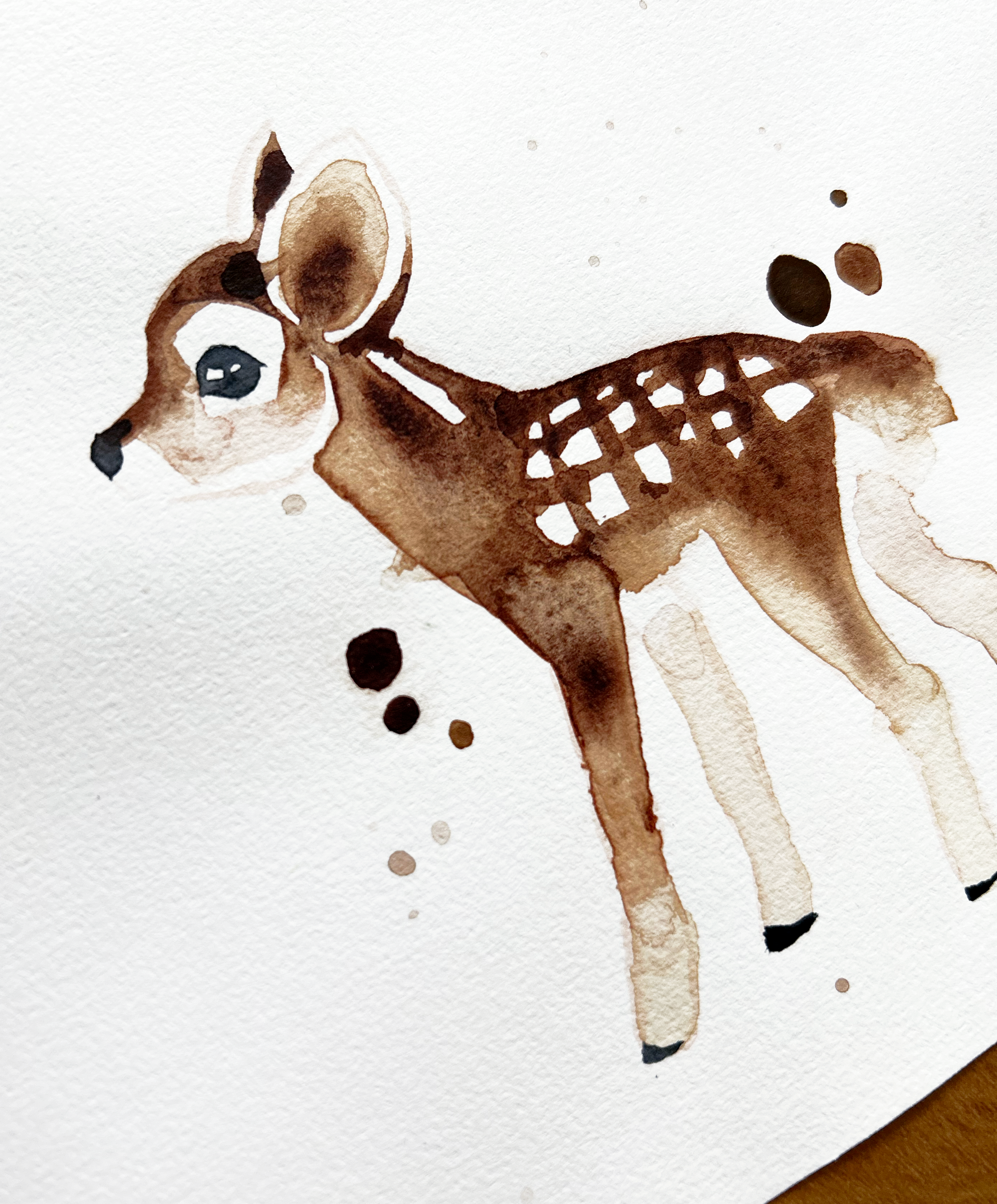 Watercolor painting Bambi, 41cm x 51cm
