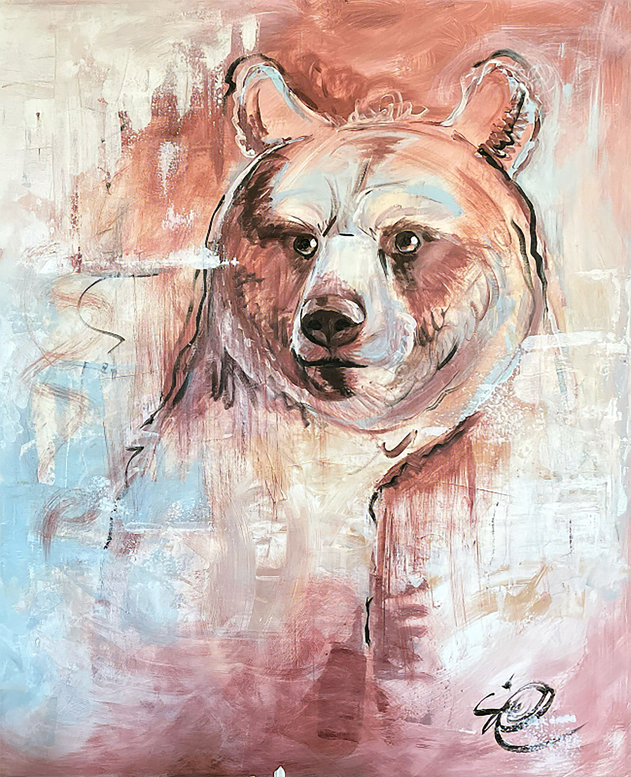 Akryylimaalaus Metsän Valtias, 120 cm x 150 cm