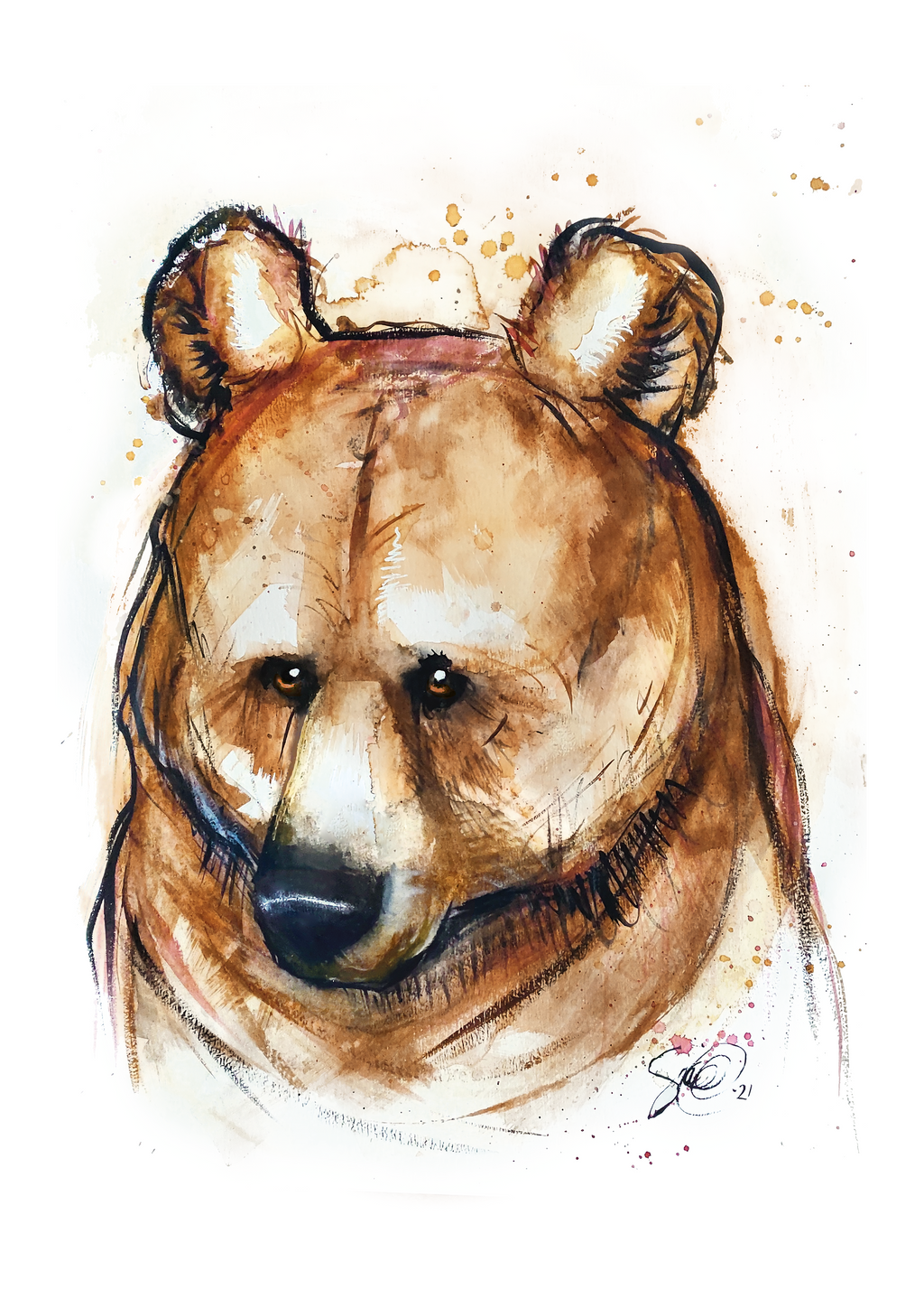 Akvarellimaalaus Otso, 41cm x 51cm