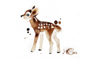 Watercolor painting Bambi, 41cm x 51cm