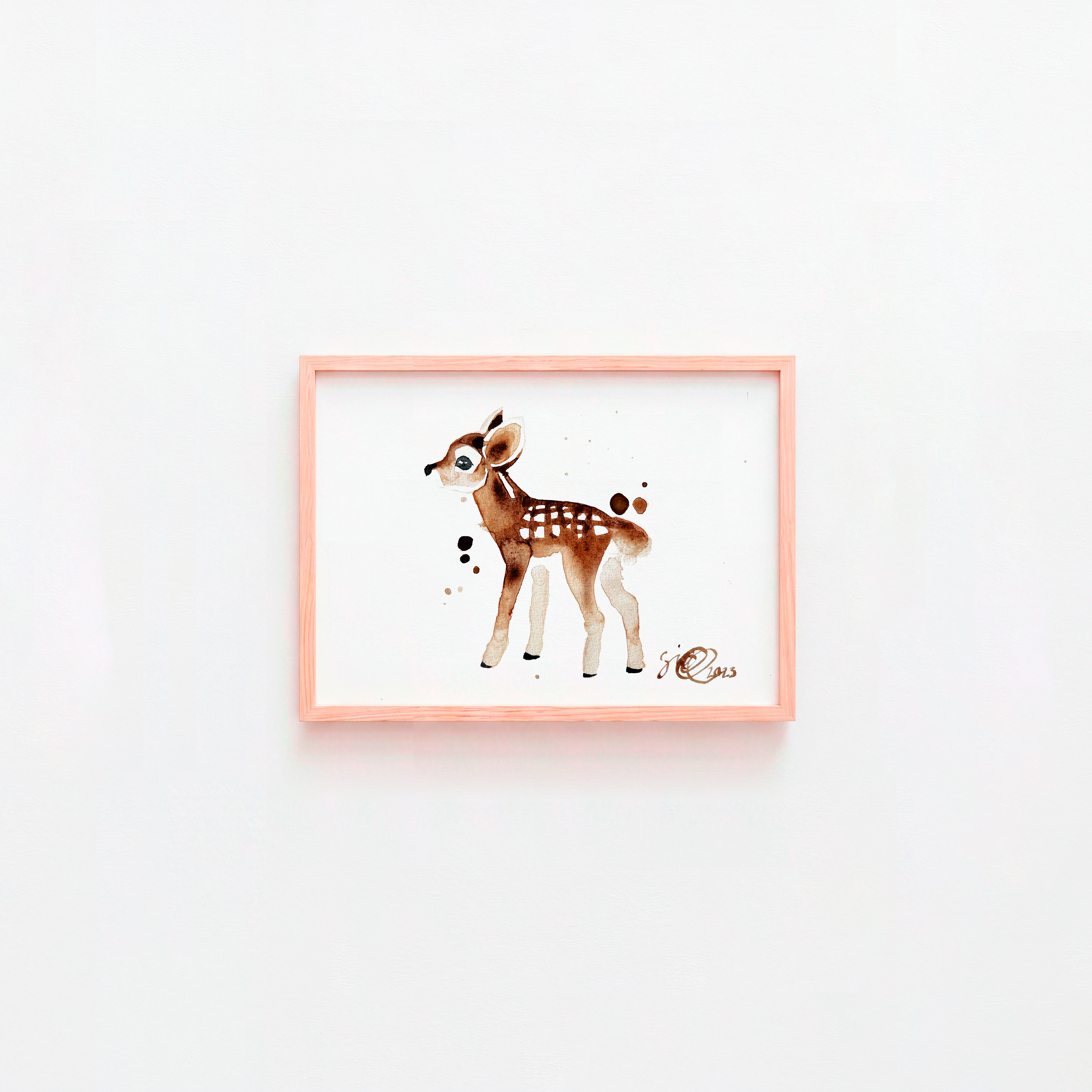 Akvarellimaalaus Bambi, 21 cm x 14,8 cm