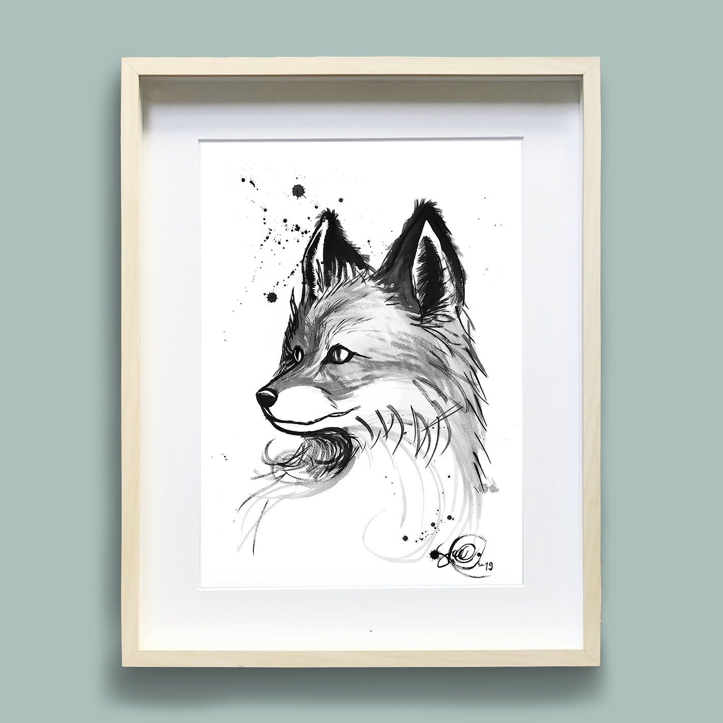 Pullomustemaalaus Kettu, 41cm x 51cm