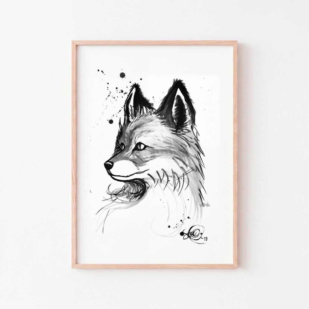 Pullomustemaalaus Kettu, 41cm x 51cm