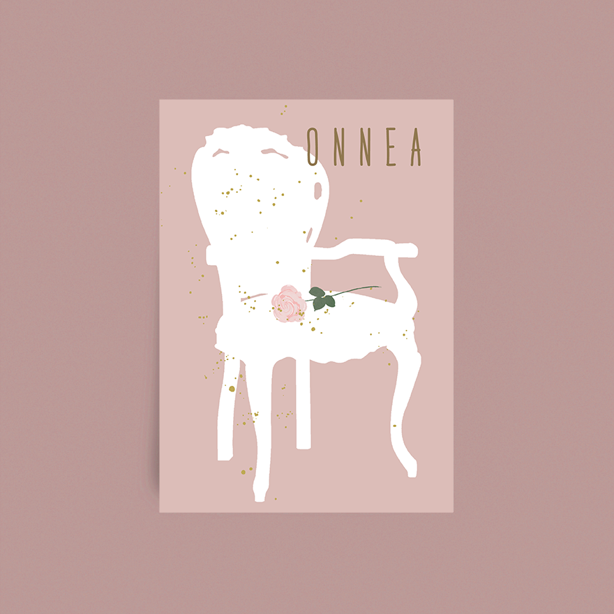 Card Rose on a chair, A6