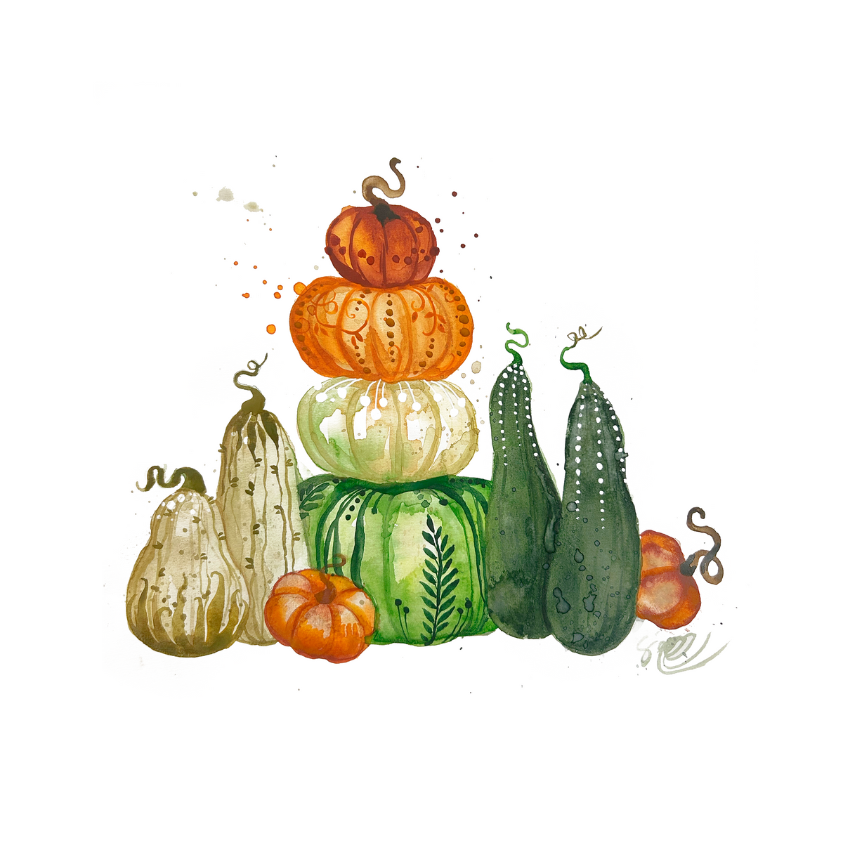 Artwork Pumpkins, 28cm x 28cm
