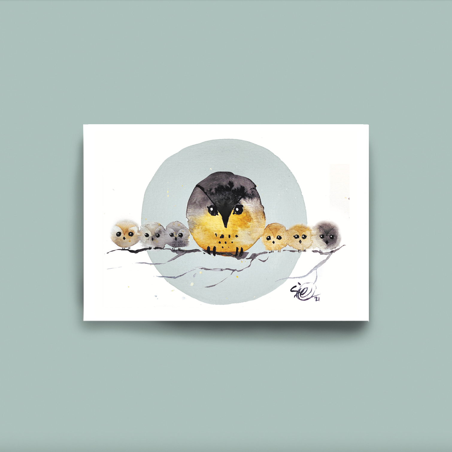 Kortti Linnut orrella, A6