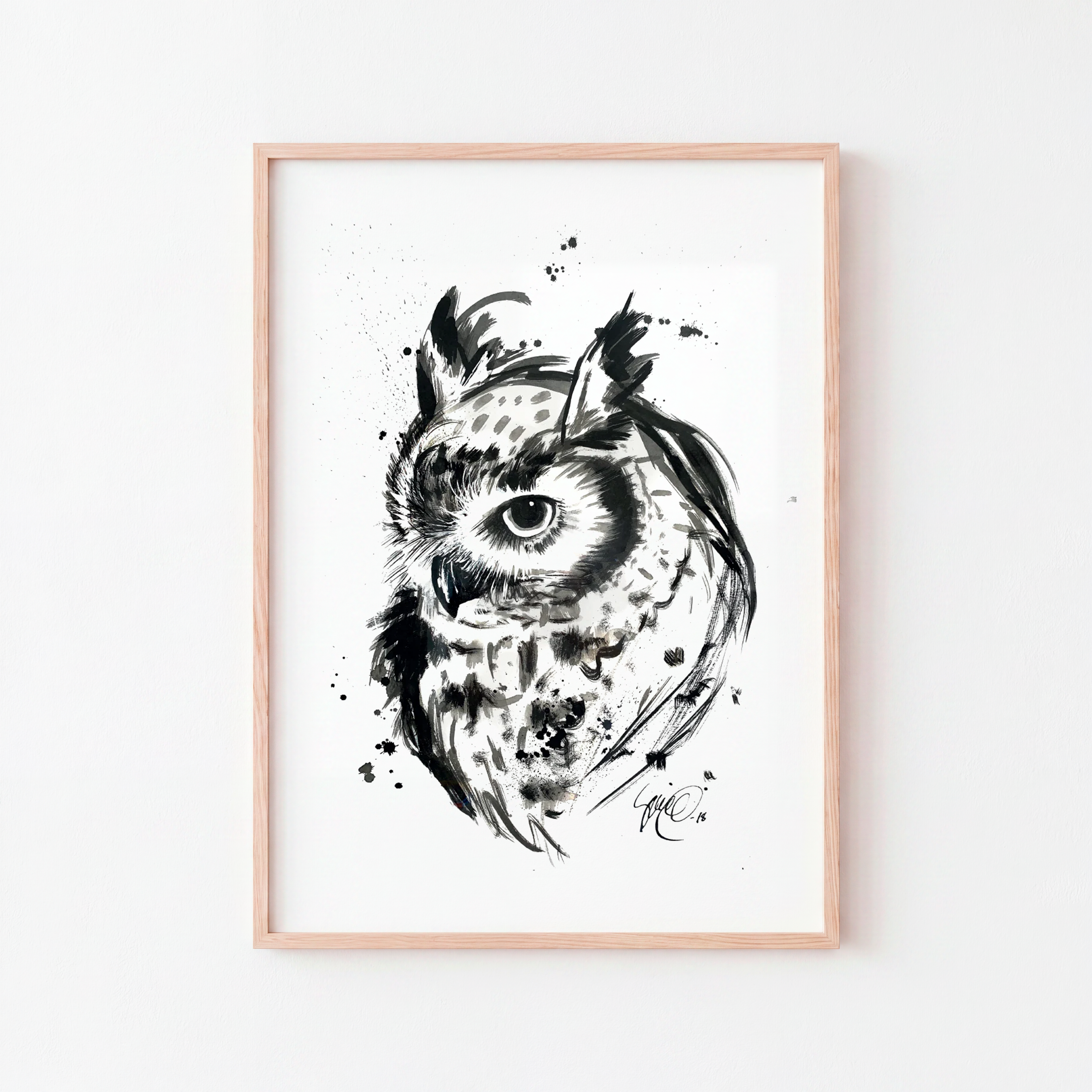 Taidejuliste Pöllö, 30 cm x 40 cm