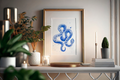 Watercolor painting Sapphire snake, 41cm x 59cm